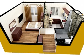 Интерьер однокомнатной квартиры